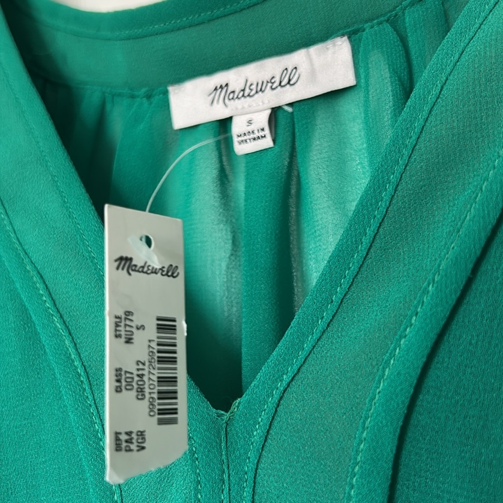 Madewell Vibrant Green Dress Small NWT - Picture 5 of 7
